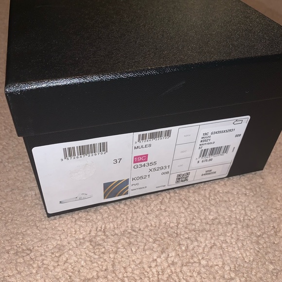 Chanel 19C Navy Blue Gold PVC Rubber CC Logo Slide - Picture 3 of 8